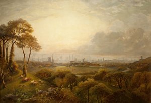 Uitzicht op Manchester door Thomas Creswick